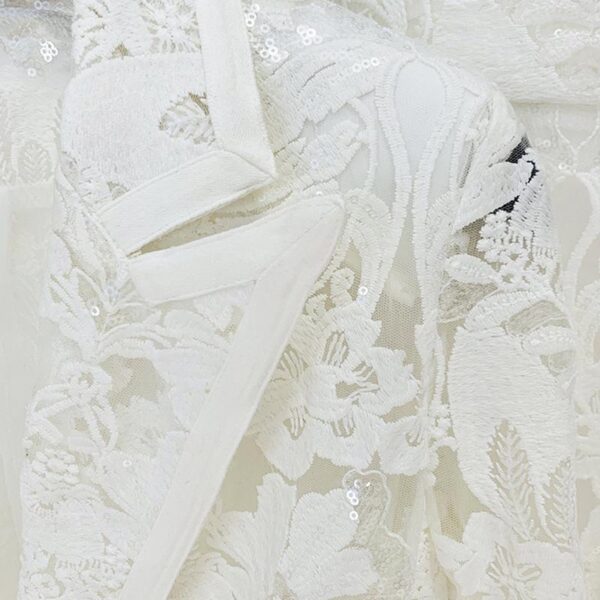 Keira White Lace Blazer and Pant Two Piece Set - Image 4