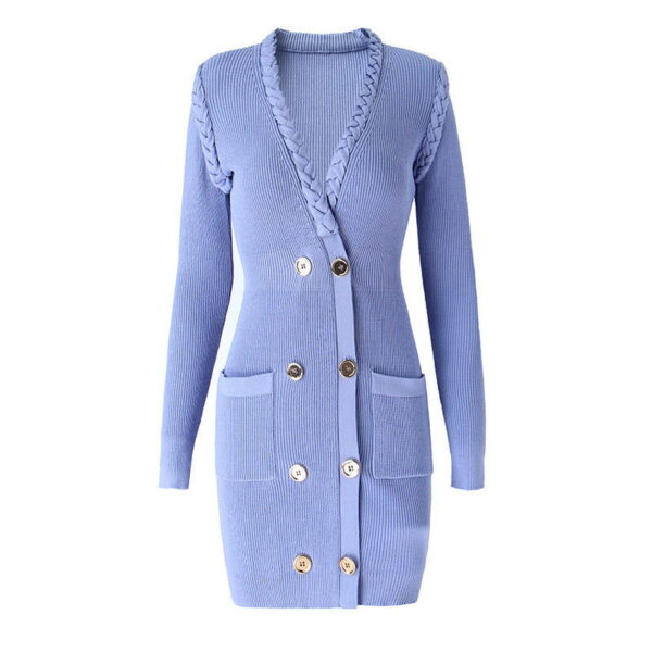 Layla Purple Knitted Sweater Dress - Image 4