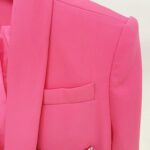 Madeline Pink Crystal Butterfly Black Blazer and Mini Skirt Two Piece Set