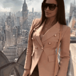 Mercedes Beige Double Breasted Blazer