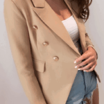 Mercedes Beige Double Breasted Blazer