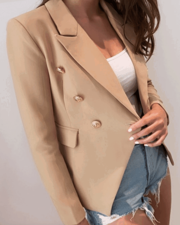 Mercedes Beige Double Breasted Blazer - Image 2