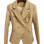 Mercedes Beige Double Breasted Blazer