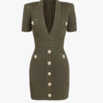 Morgan Olive Green Knit Bodycon Dress