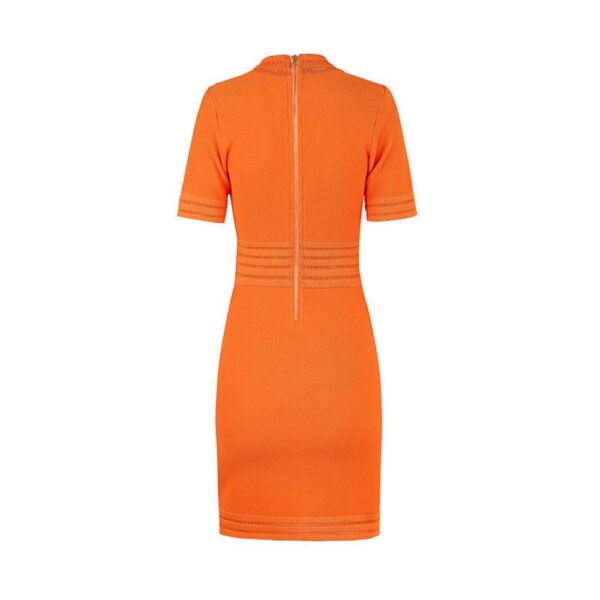 Morgan Orange Knit Bodycon Dress - Image 2