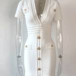 Morgan White Knit Bodycon Dress