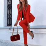 Natalia Red Double Breasted Blazer