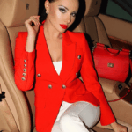 Natalia Red Double Breasted Blazer