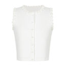 Fernie Knit Crop Top and Mini Skirt Set with Pearl Detail