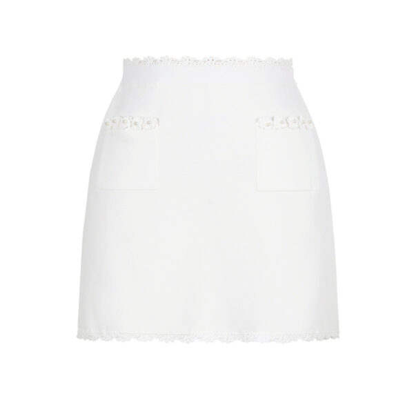 Fernie Knit Crop Top and Mini Skirt Set with Pearl Detail - Image 6