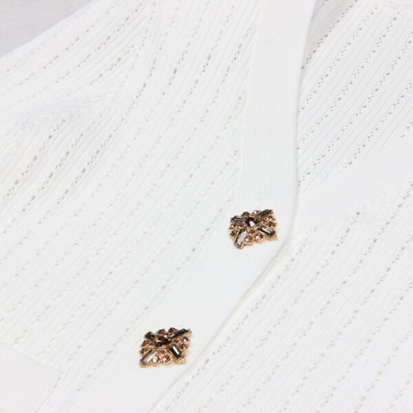 Alessandra Peplum Button Up Cardigan and Midi Skirt Set - Image 8