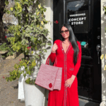 Adriana Red Button Up Knit Midi Dress