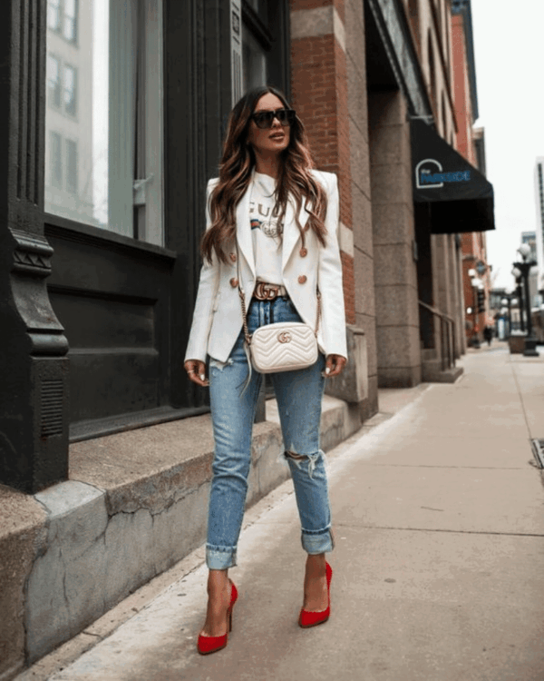 Tanya White Double Breasted Blazer - Image 4
