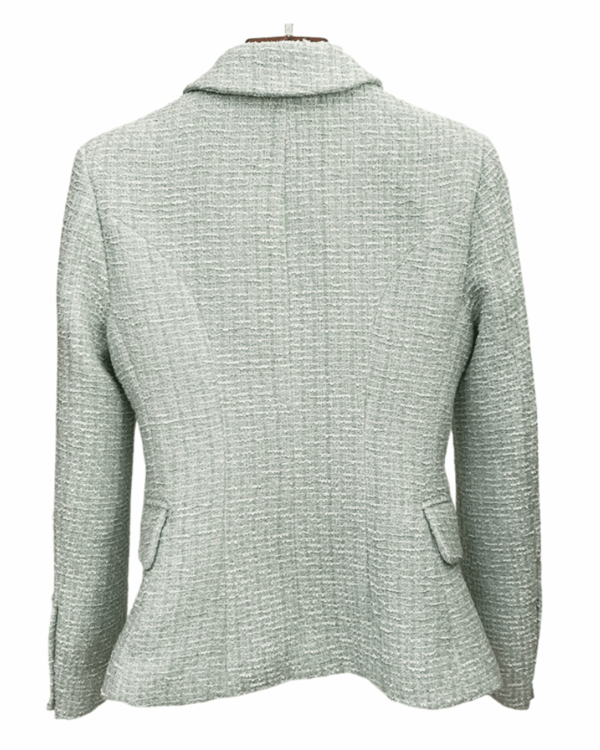 Taylor Light Green Tweed Double Breasted Blazer - Image 4